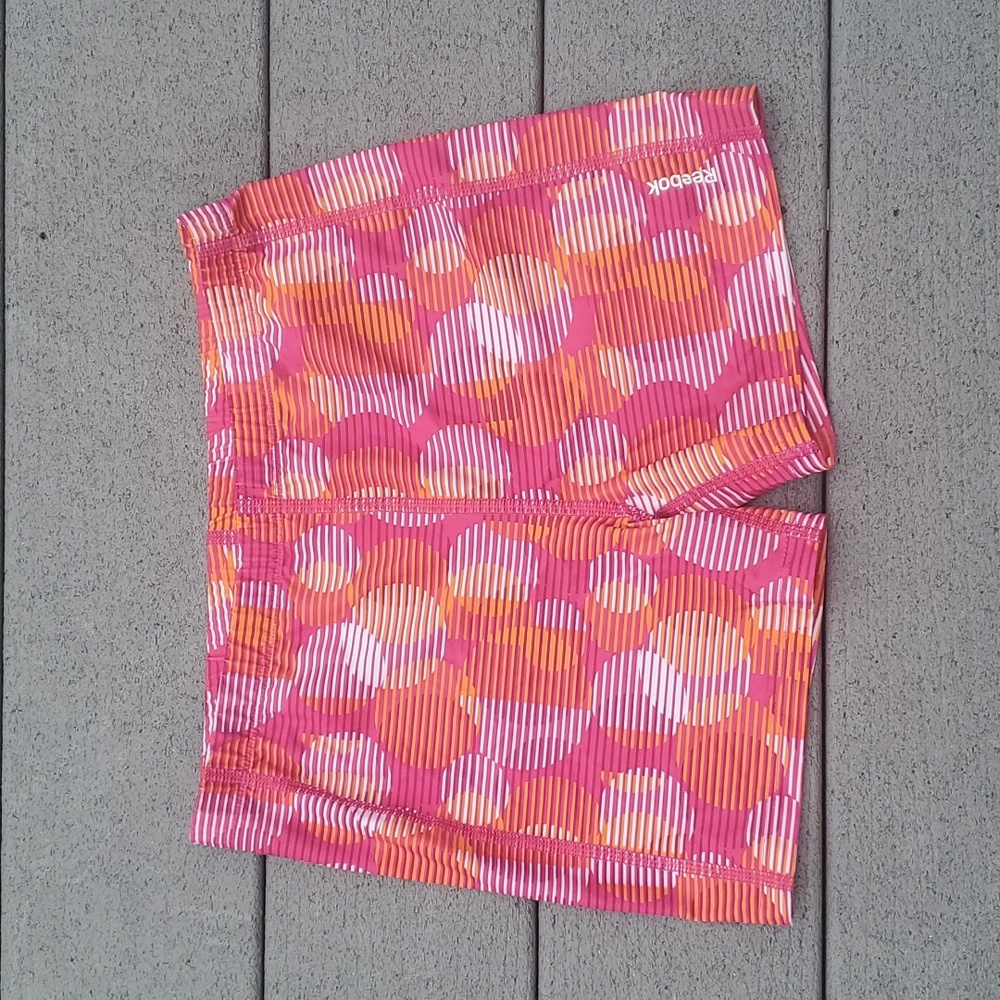 Reebok Youth Polka Dot Spandex Fitted Biker Shorts